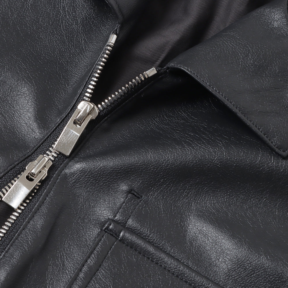 SYNTHETIC LEATHER SHIRT JACKET