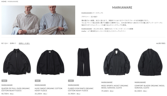MARKAWARE 新入荷