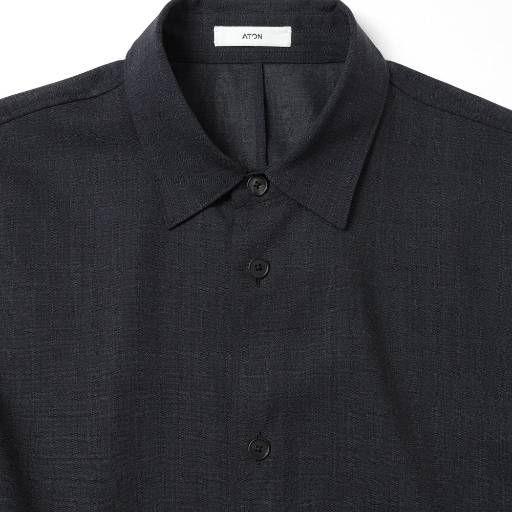 TWIST WOOL GAUZE LOOSE FIT SHIRT