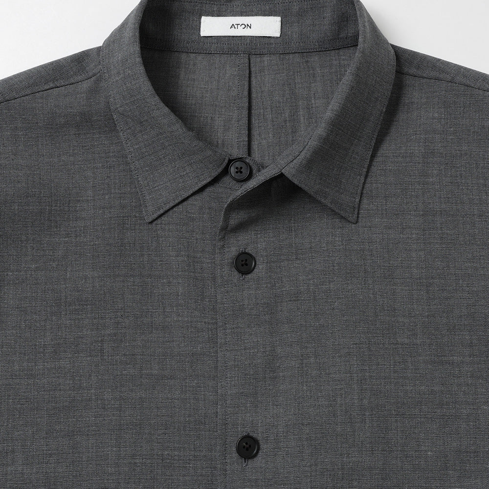 TWIST WOOL GAUZE LOOSE FIT SHIRT