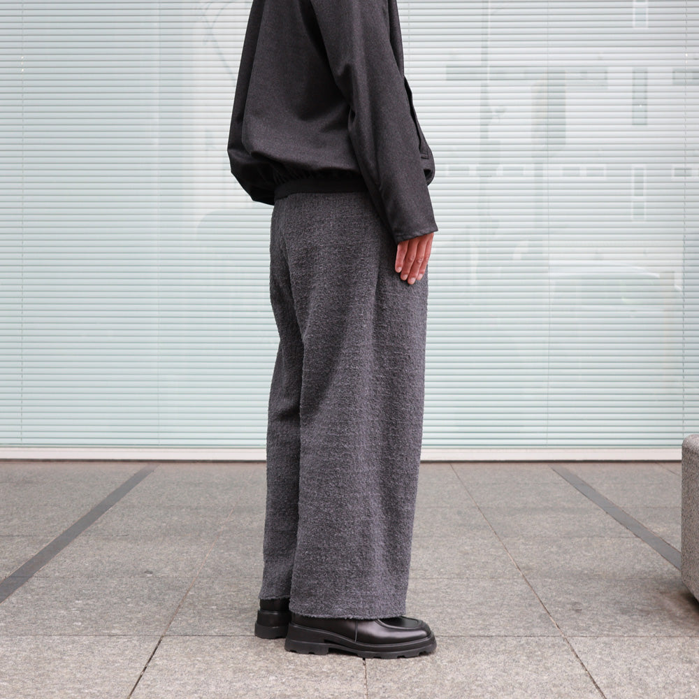 nonnotte(ノノット) - Draping Elastic In Tuck Wide Trousers N Tweed