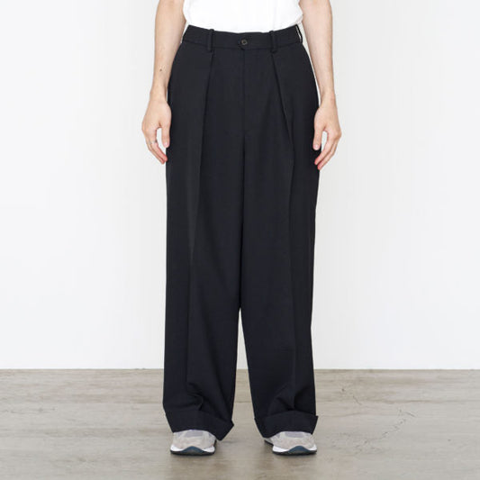  PLEATED WIDE TROUSERS ORGANIC WOOL SURVIVAL CLOTH  