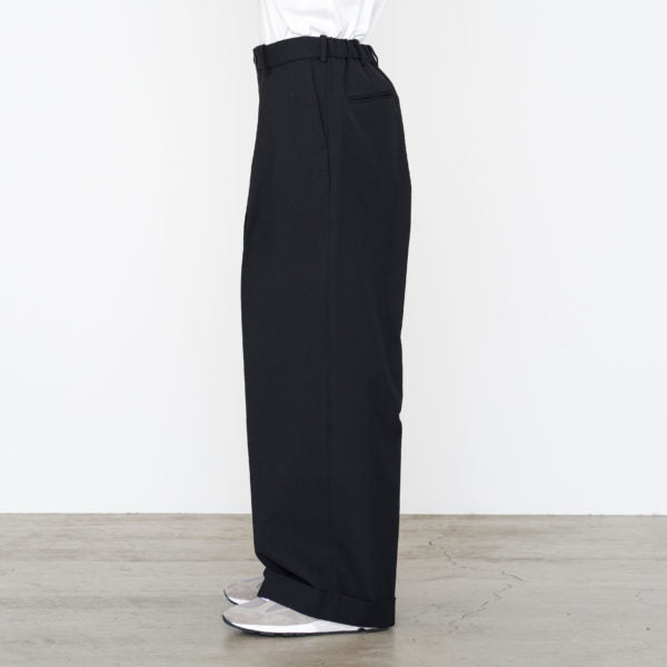 PLEATED WIDE TROUSERS ORGANIC WOOL SURVIVAL CLOTH