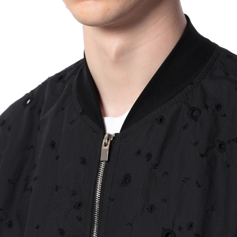 EMBROIDERED CO TYPEWRITER BOMBER JACKET