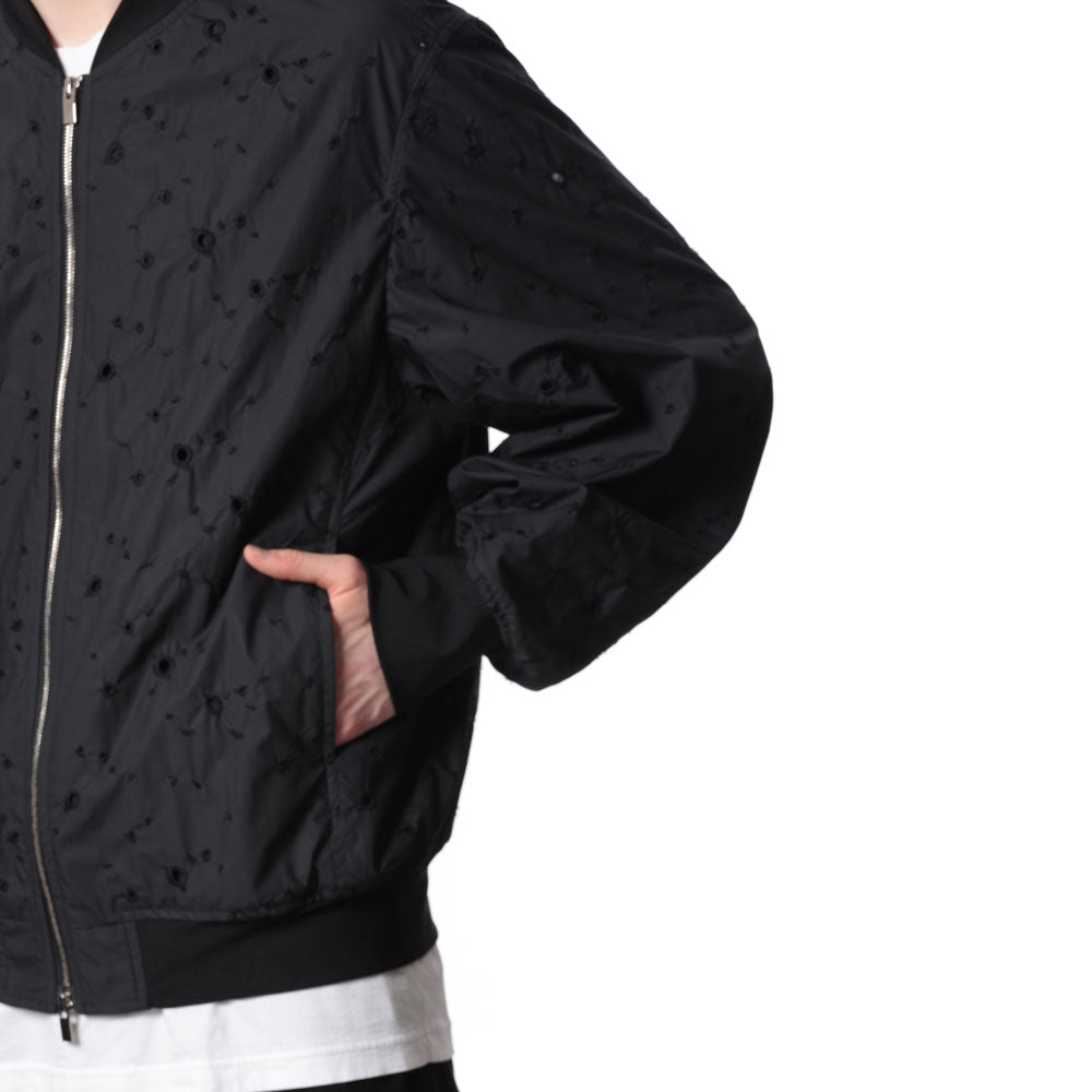 EMBROIDERED CO TYPEWRITER BOMBER JACKET