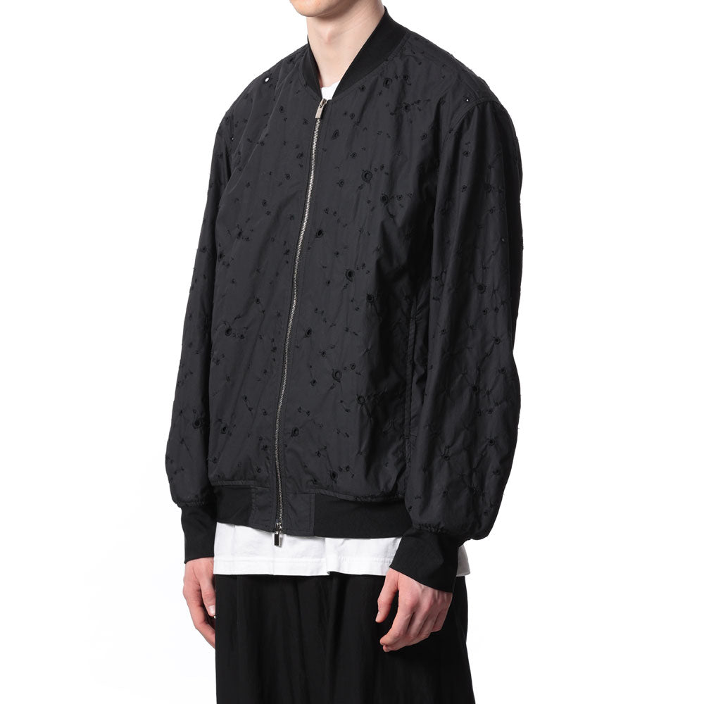 EMBROIDERED CO TYPEWRITER BOMBER JACKET