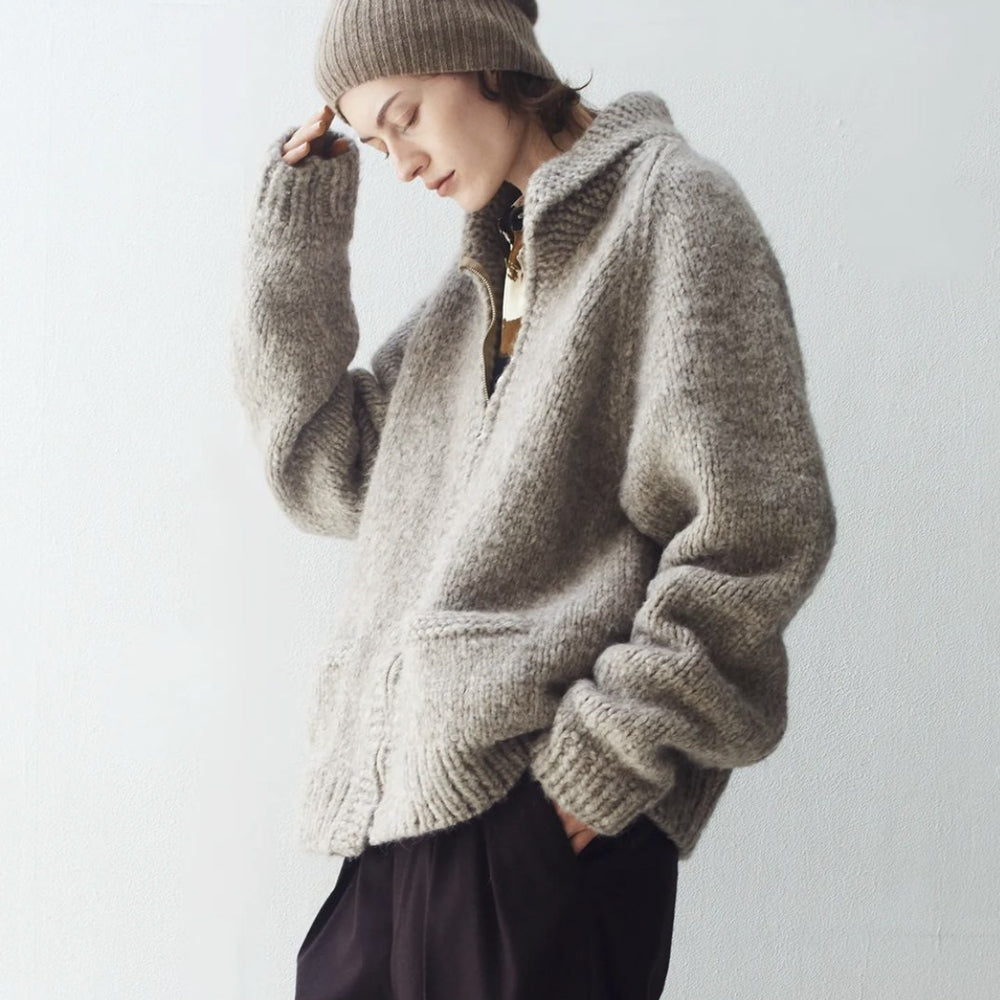 WOOL FRANNEL DRAPE 2-TUCK STRAIGHT SLACKS