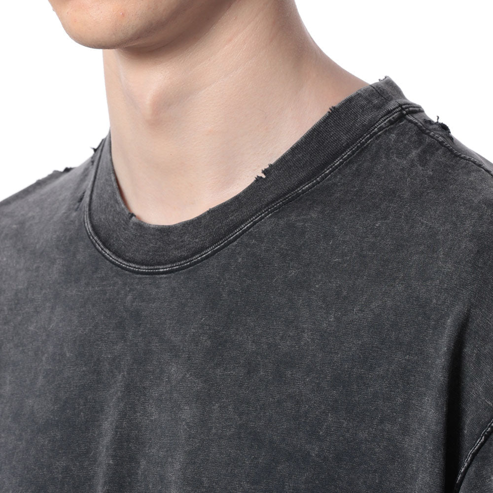 SUEDED CO JERSEY DISTRESSED VESSEL L/S TEE