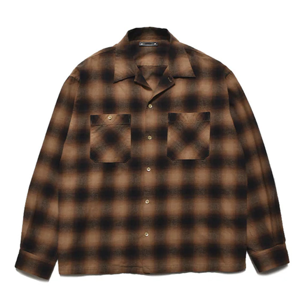 C.Flannel Ombre Open Collar SH