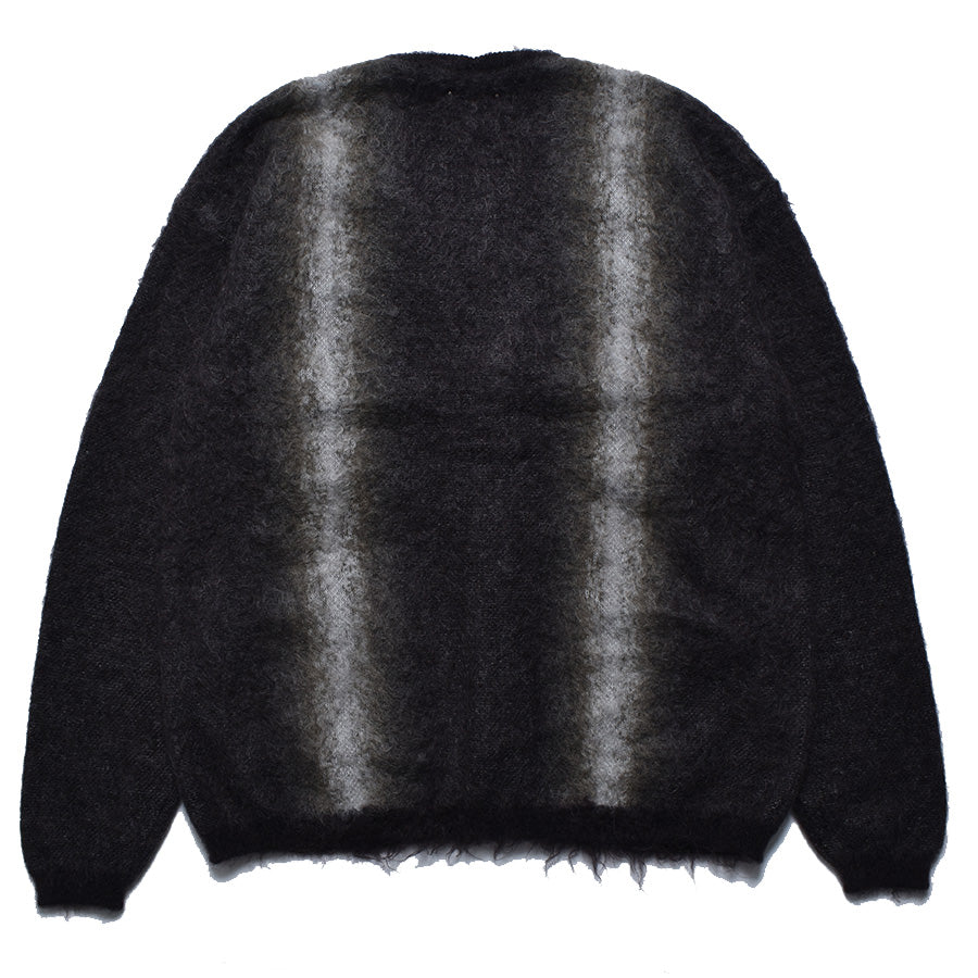 Fuzzy Stripe Mohair Knit Cardigan