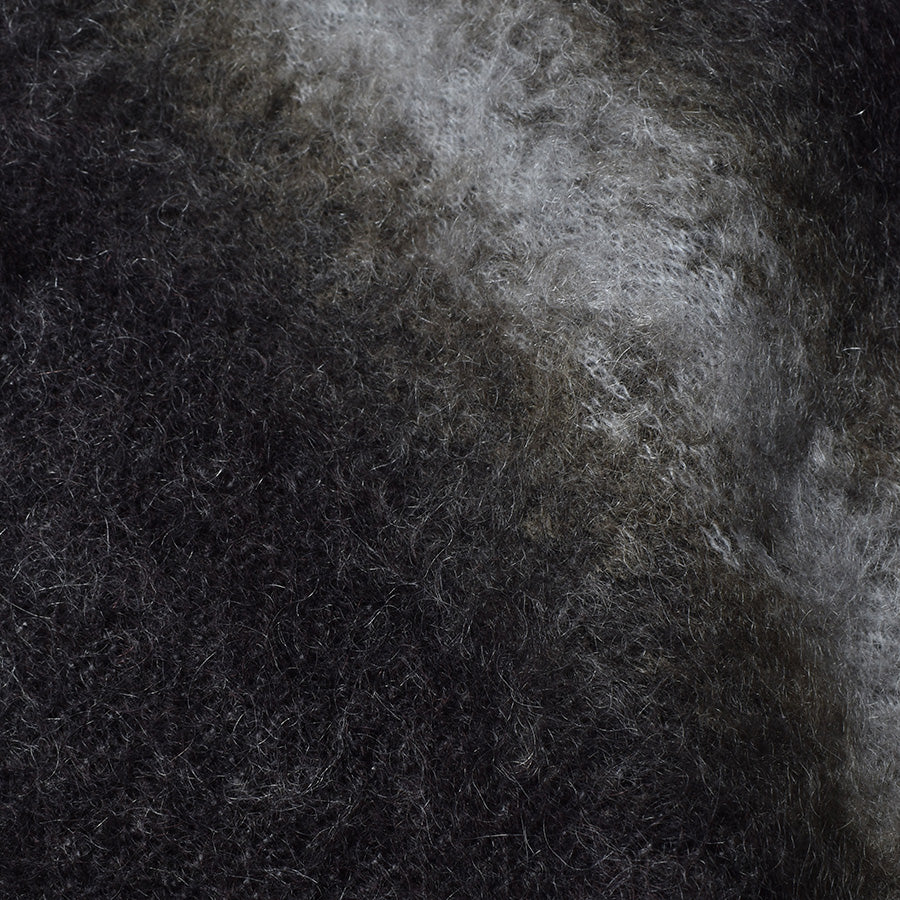 Fuzzy Stripe Mohair Knit Cardigan