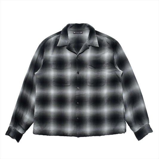  R.Flannel Ombre Open Collar SH  