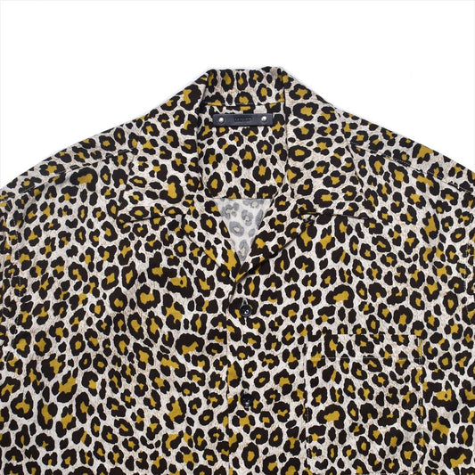  Leopard Print Flannel S/S Open Collaar SH  