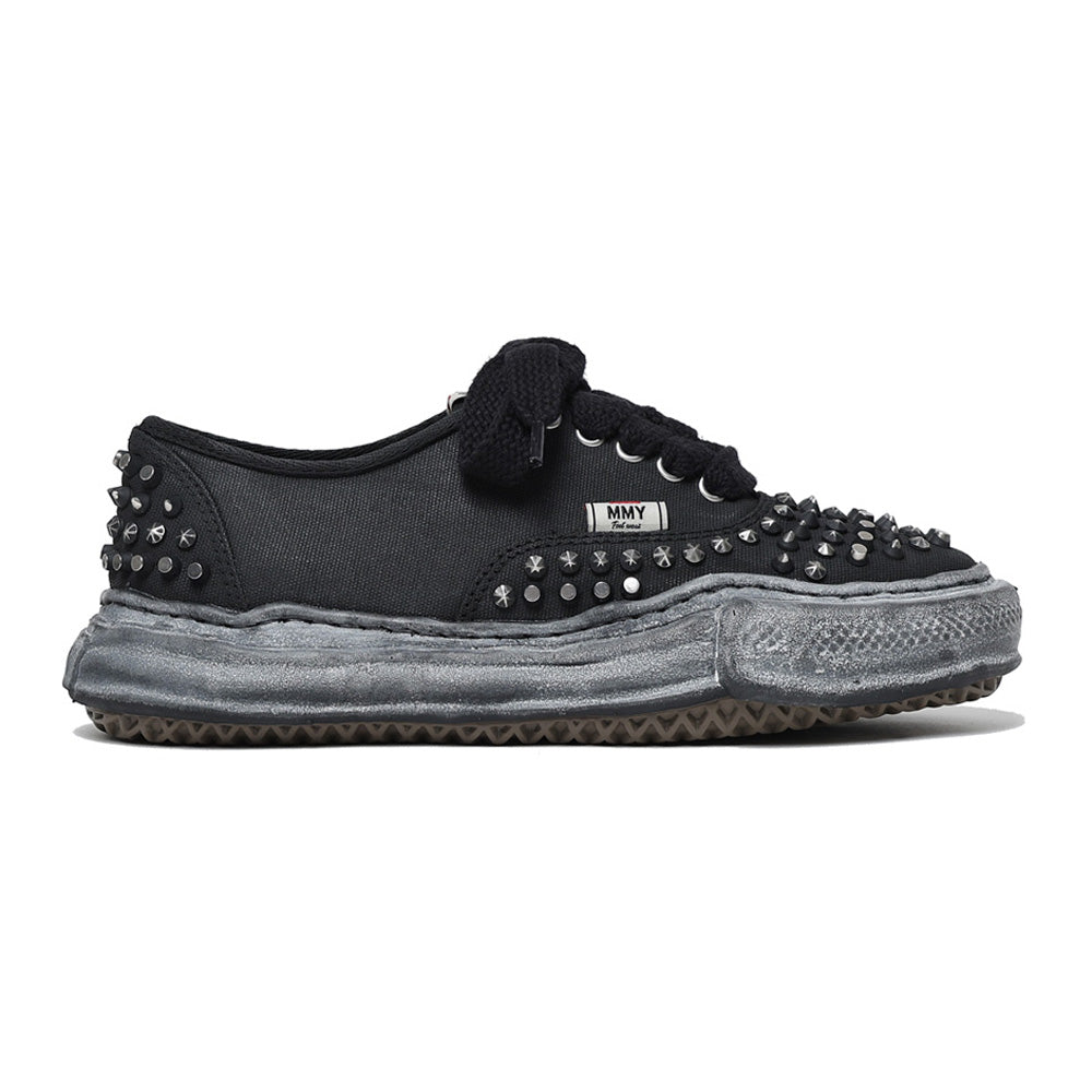 (BAKER) OG Sole Studded Canvas Low-top Sneaker BLACK