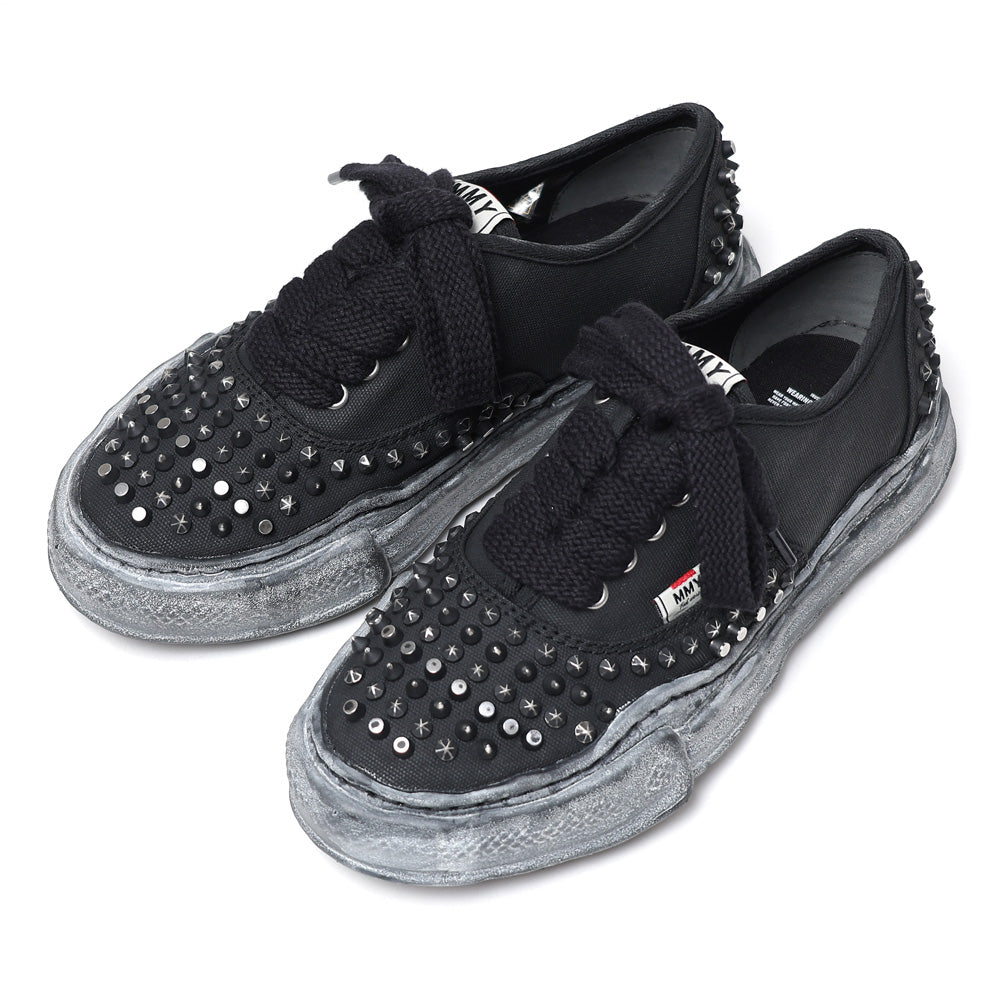 (BAKER) OG Sole Studded Canvas Low-top Sneaker BLACK