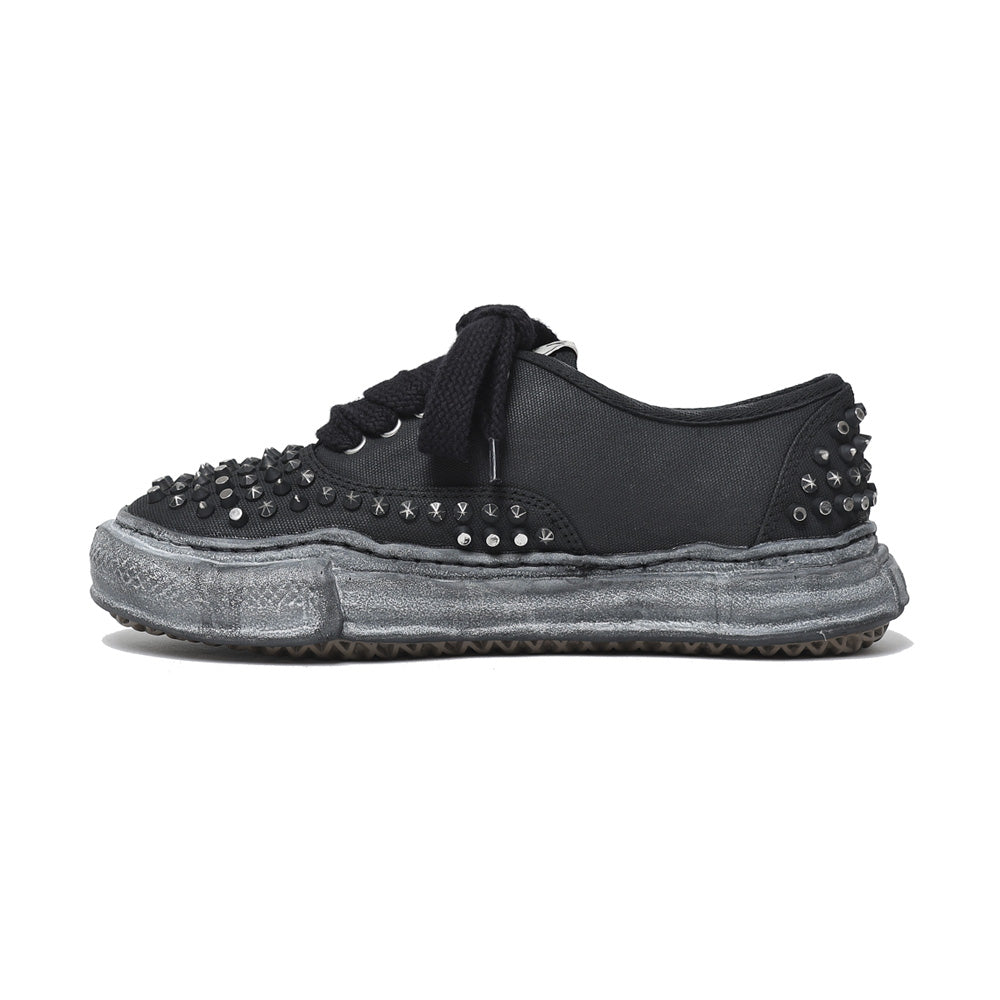 (BAKER) OG Sole Studded Canvas Low-top Sneaker BLACK