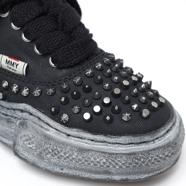 (BAKER) OG Sole Studded Canvas Low-top Sneaker BLACK