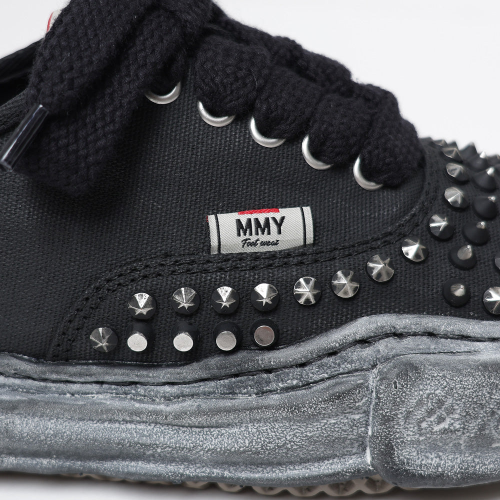 (BAKER) OG Sole Studded Canvas Low-top Sneaker BLACK