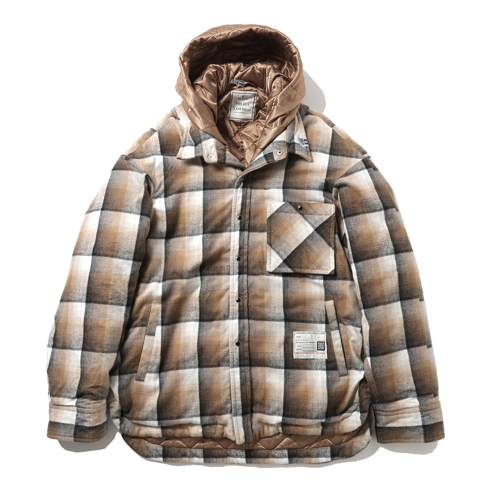 HOODED CHECK SHIRT JACKET