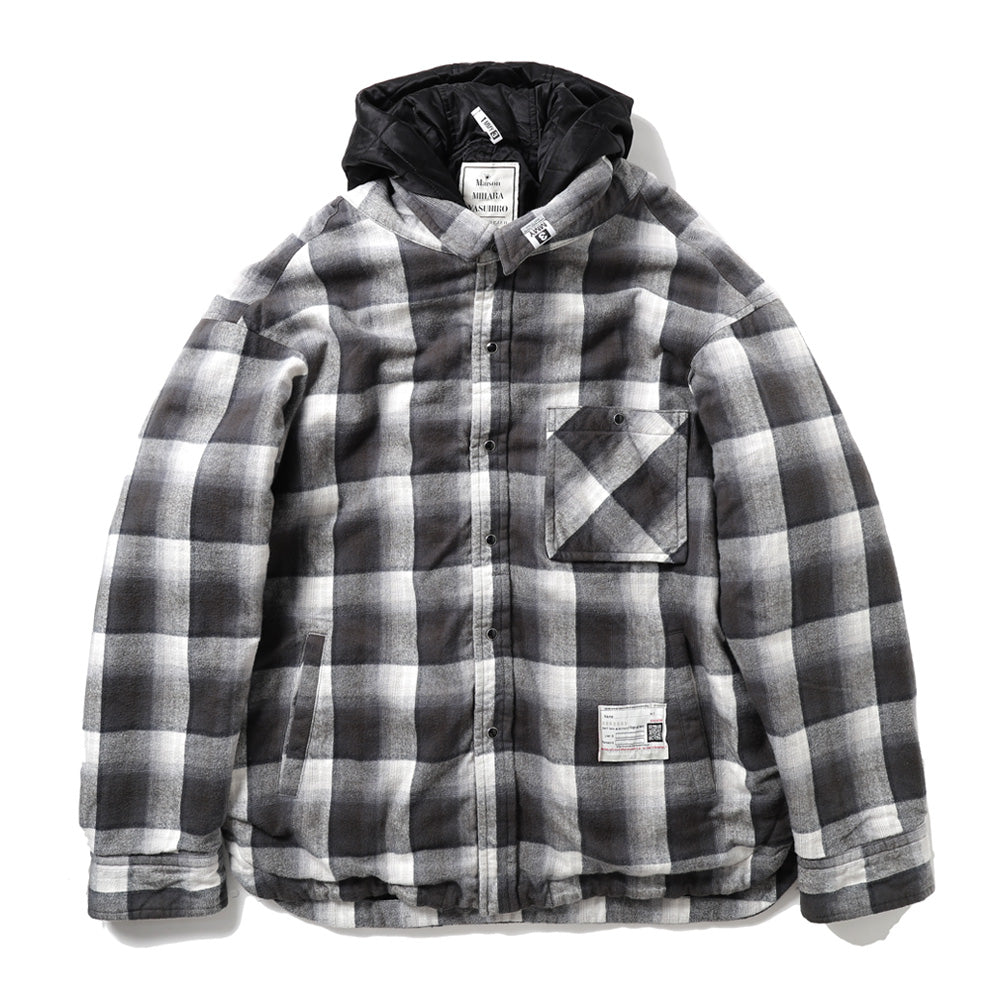HOODED CHECK SHIRT JACKET
