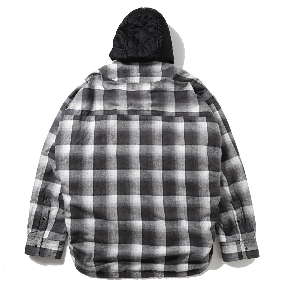 HOODED CHECK SHIRT JACKET