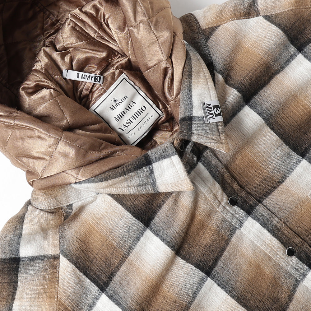 HOODED CHECK SHIRT JACKET