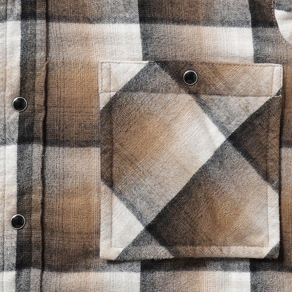 HOODED CHECK SHIRT JACKET