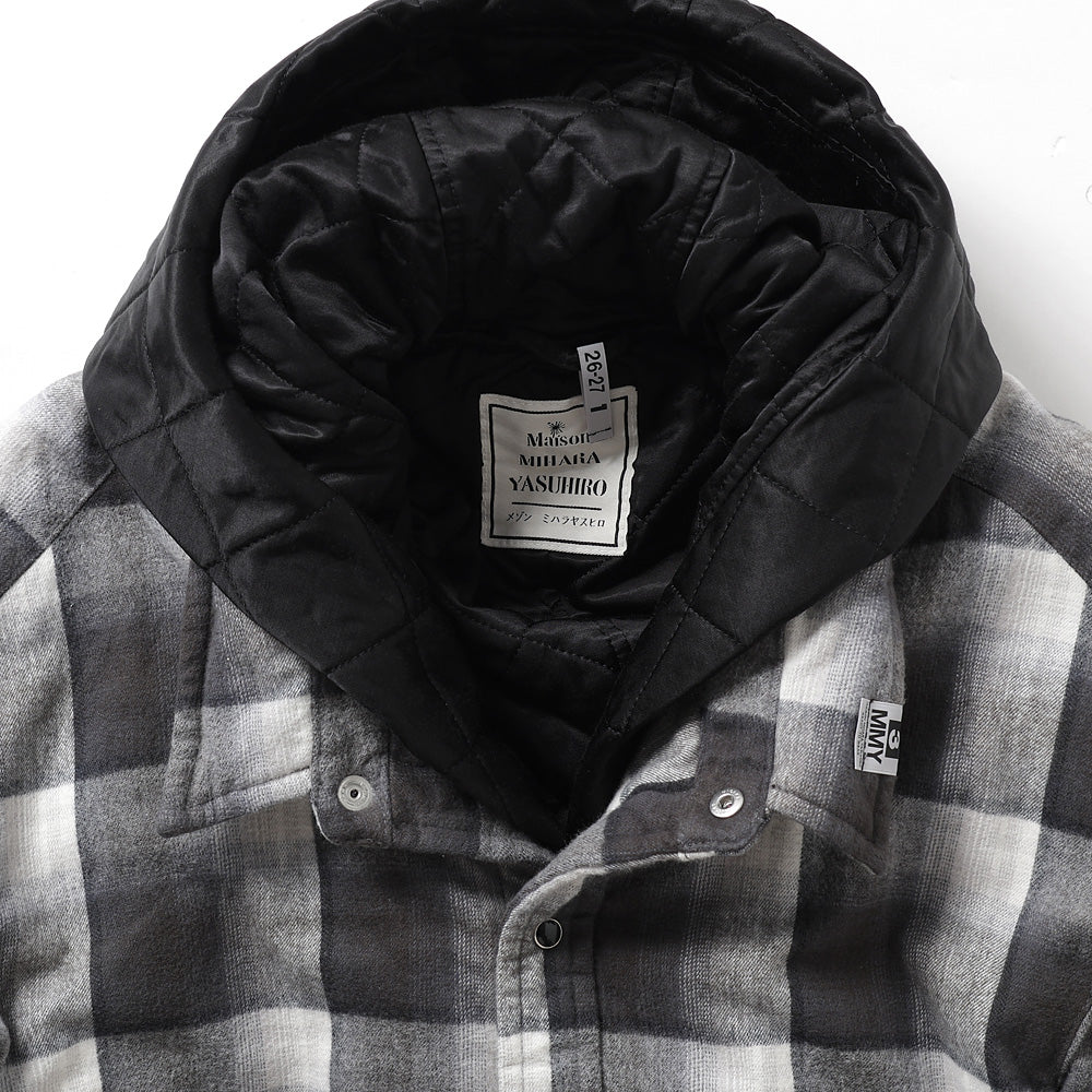 HOODED CHECK SHIRT JACKET