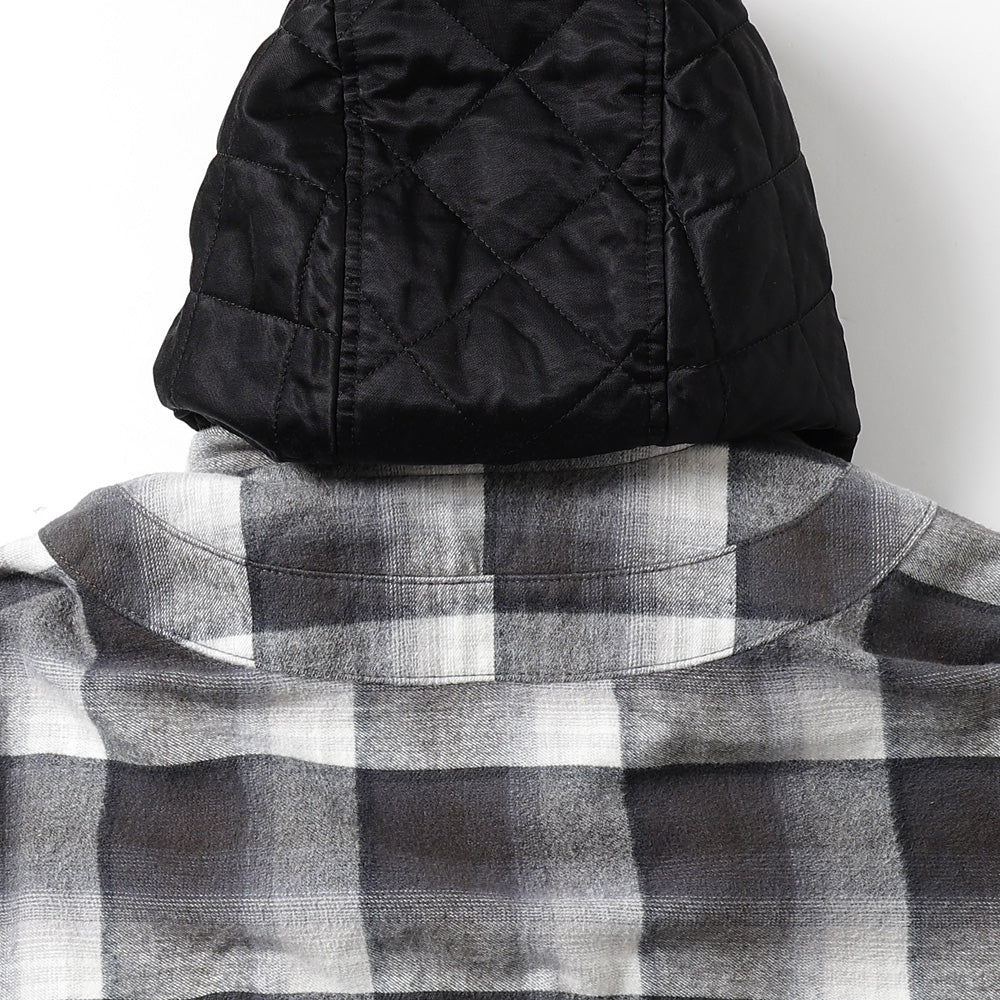 HOODED CHECK SHIRT JACKET