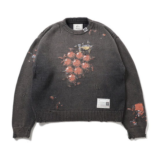  GRAPE JACQUARD KNIT PULLOVER  