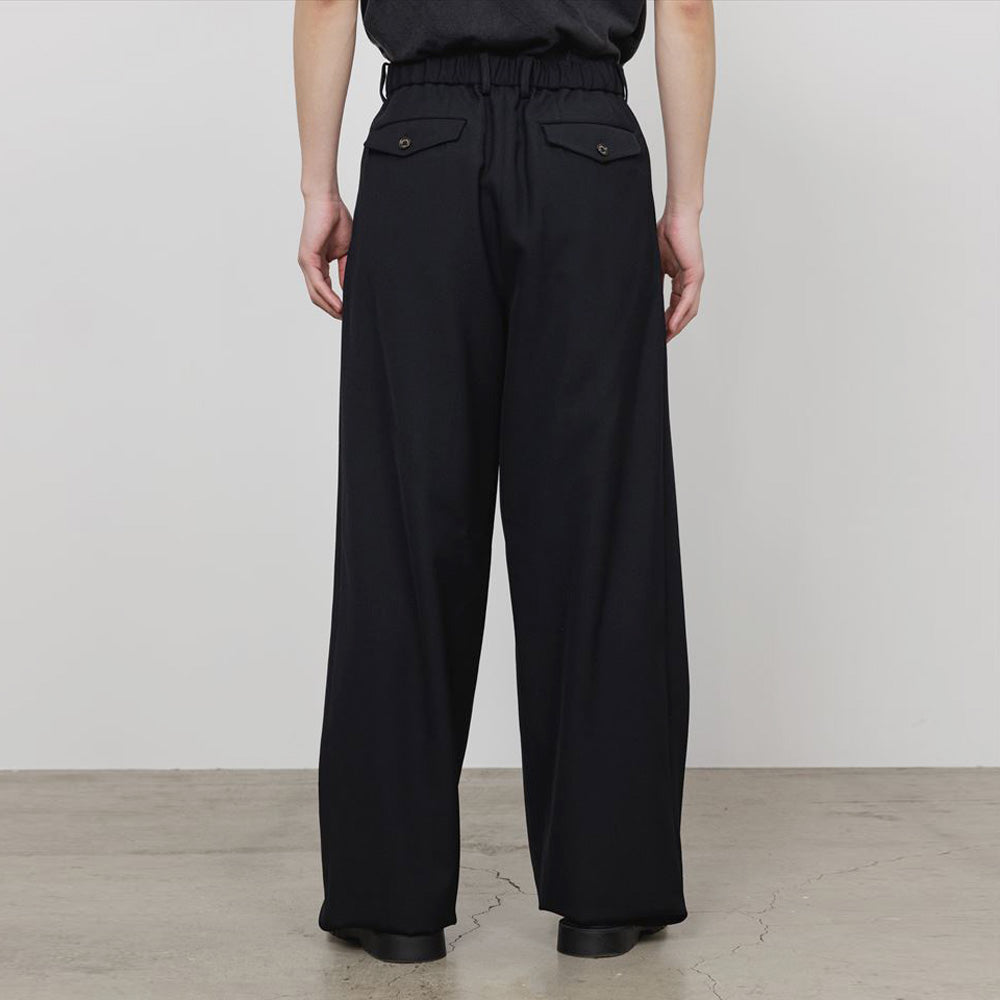 TRIPLE PLEATED WIDE TROUSERS ORGANIC WOOL SURVIVAL CLOTH