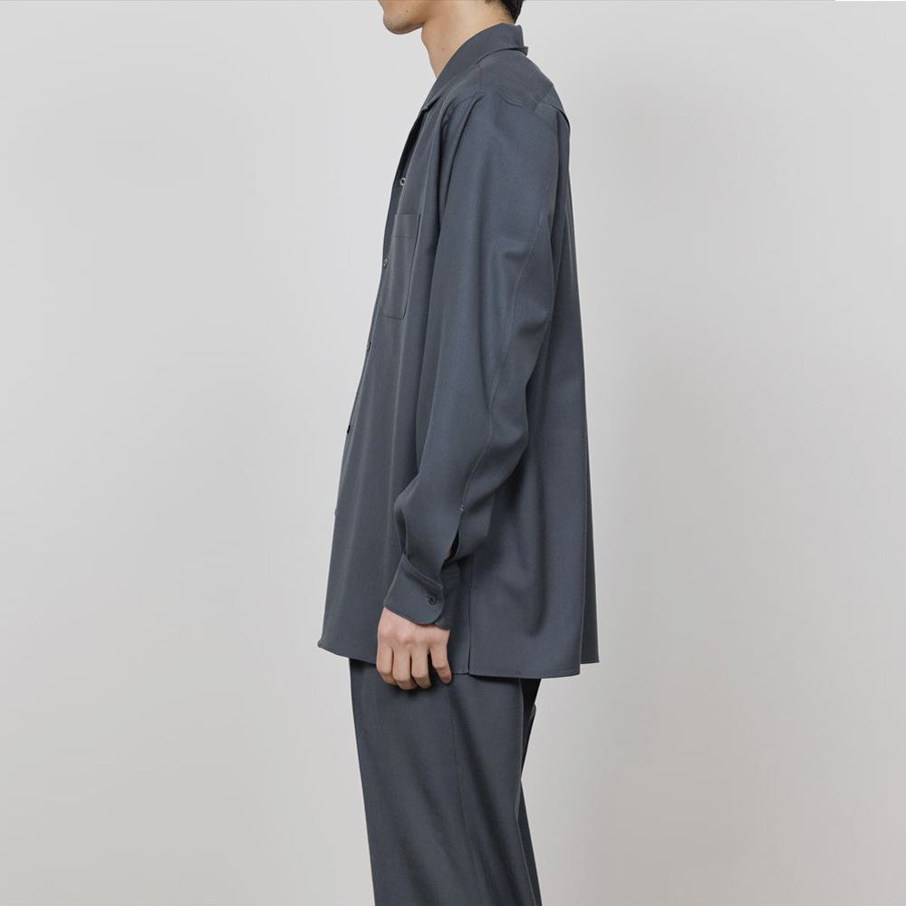 ITALIAN OPEN COLLAR SHIRT ORGANIC WOOL VIYELLA