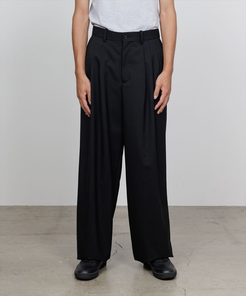 TRIPLE PLEATED WIDE TROUSERS ORGANIC WOOL 2/80 TROPICAL