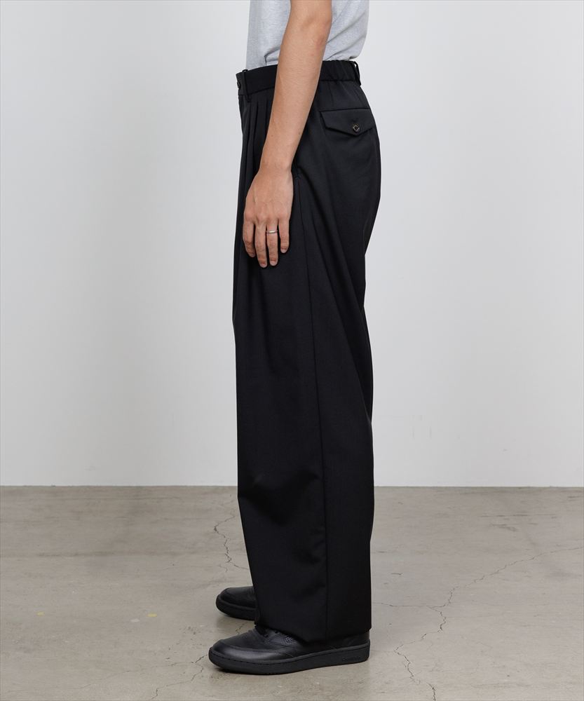 TRIPLE PLEATED WIDE TROUSERS ORGANIC WOOL 2/80 TROPICAL