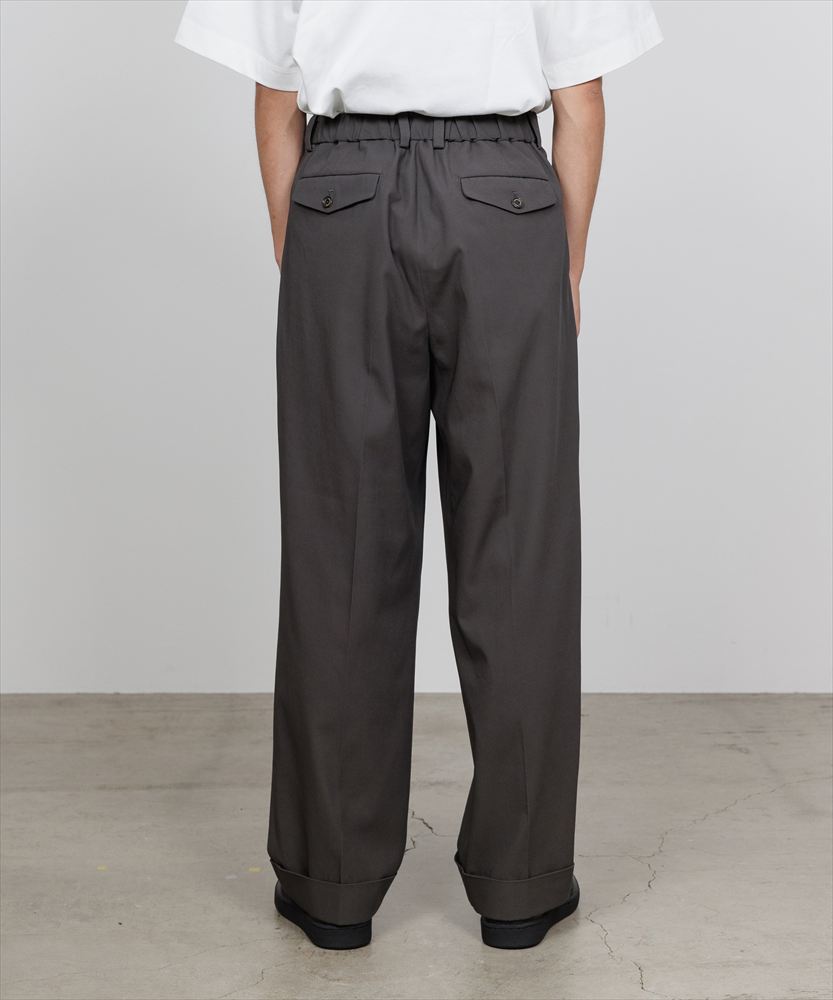 DOUBLE PLEATED SEMI EASY TROUSERS ORGANIC COTTON VOILE YARN TWILL