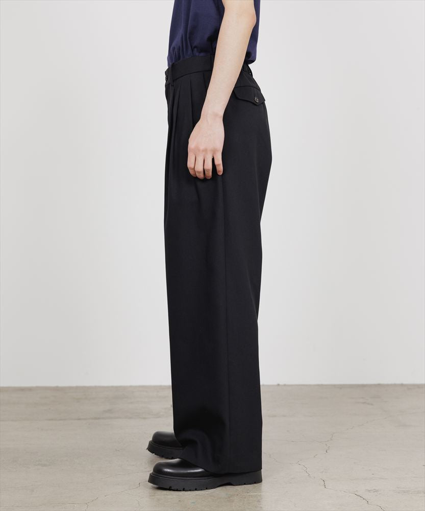 TRIPLE PLEATED WIDE TROUSERS ORGANIC COTTON SURVIVAL CLOTH