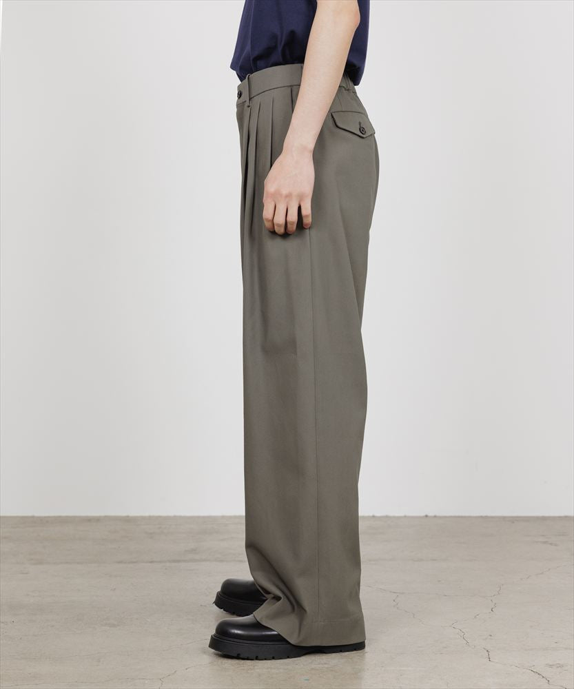 TRIPLE PLEATED WIDE TROUSERS ORGANIC COTTON SURVIVAL CLOTH