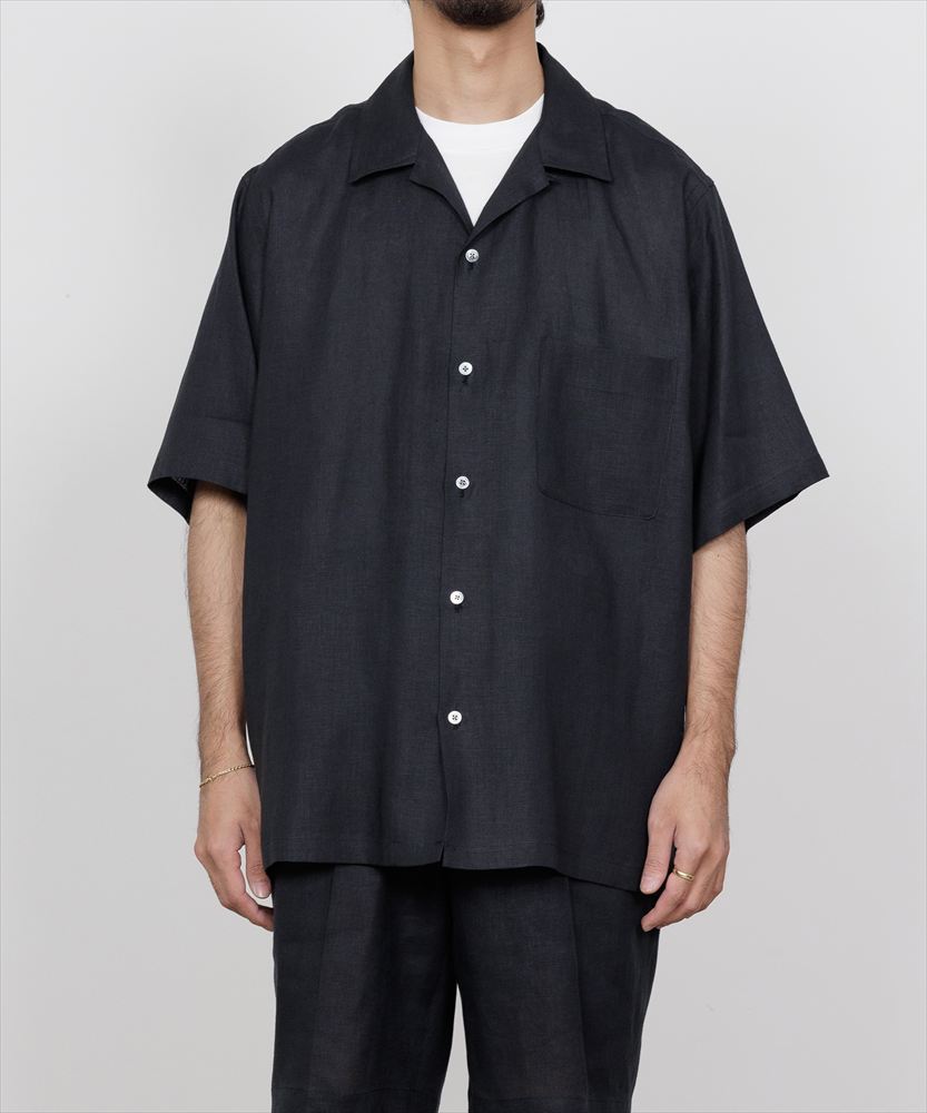 OPEN COLLAR S/S SHIRT HEMP