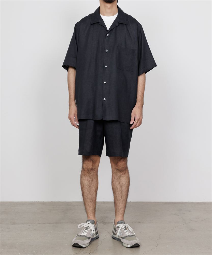 OPEN COLLAR S/S SHIRT HEMP