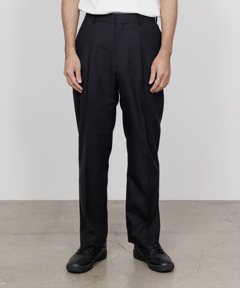 FLAT TAPERED TROUSERS ORGANIC WOOL HEMP TROPICAL
