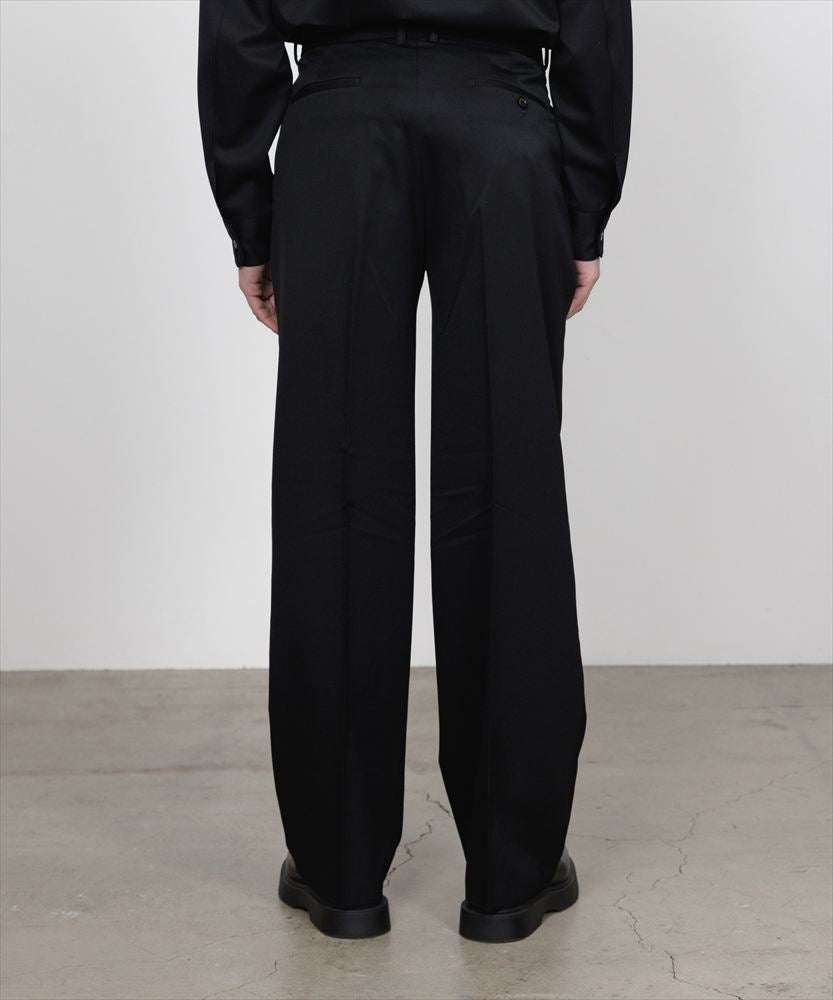DOUBLE PLEATED STRAIGHT TROUSERS ORGANIC WOOL GABARDINE