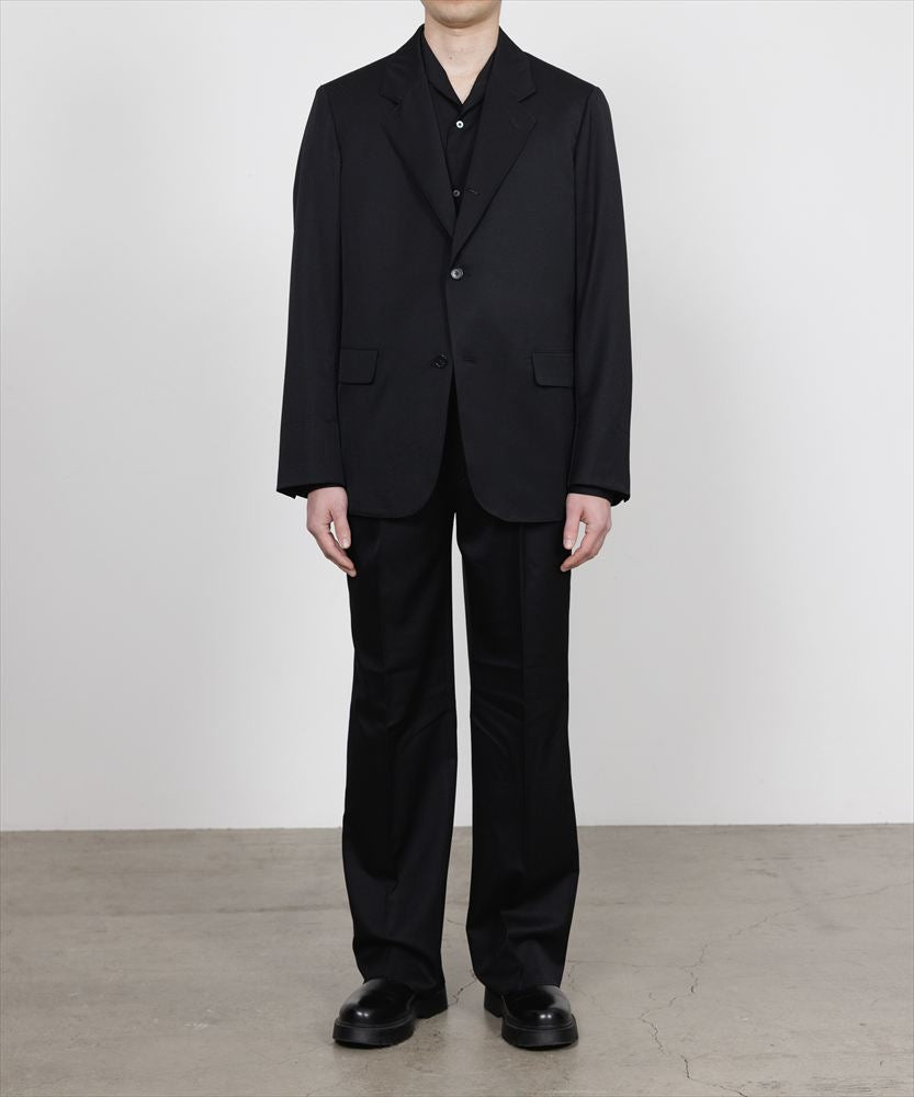 DOUBLE PLEATED STRAIGHT TROUSERS ORGANIC WOOL GABARDINE