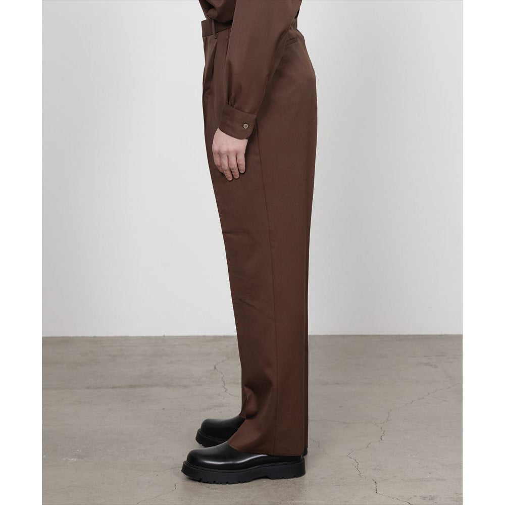 DOUBLE PLEATED STRAIGHT TROUSERS ORGANIC WOOL GABARDINE
