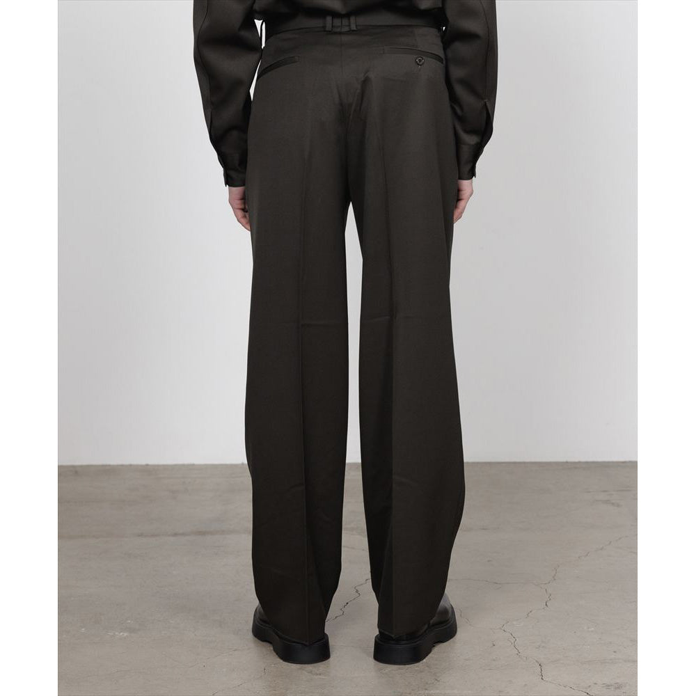 DOUBLE PLEATED STRAIGHT TROUSERS ORGANIC WOOL GABARDINE