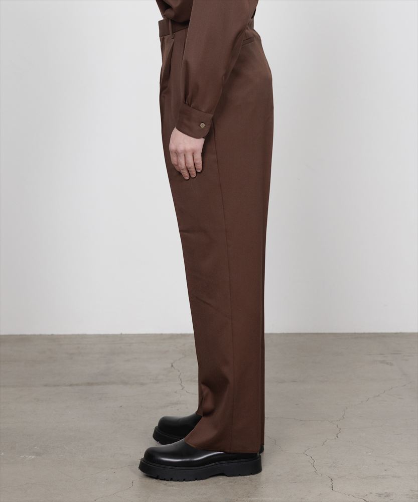 DOUBLE PLEATED STRAIGHT TROUSERS ORGANIC WOOL GABARDINE