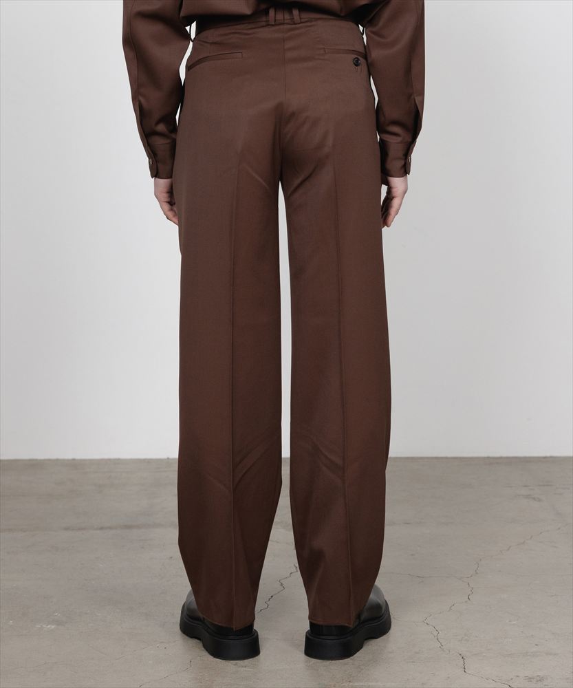 DOUBLE PLEATED STRAIGHT TROUSERS ORGANIC WOOL GABARDINE