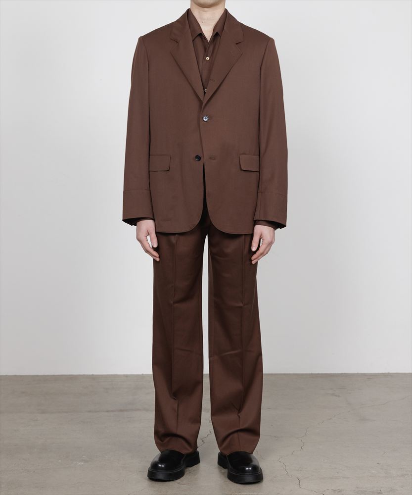 DOUBLE PLEATED STRAIGHT TROUSERS ORGANIC WOOL GABARDINE