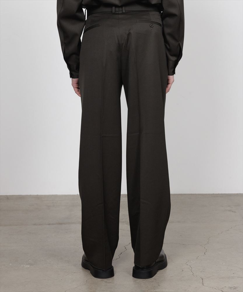 DOUBLE PLEATED STRAIGHT TROUSERS ORGANIC WOOL GABARDINE