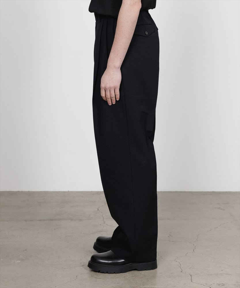 DOUBLE PLEATED SEMI EASY TROUSERS ORGANIC WOOL SURVIVAL CLOTH