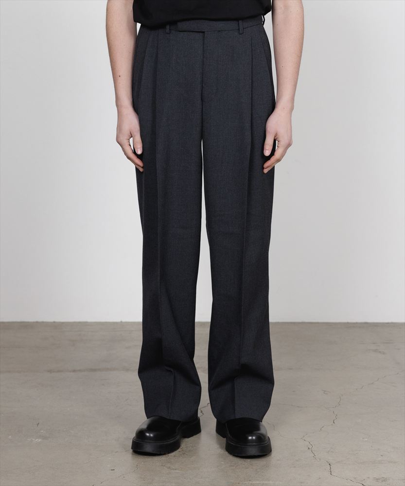 DOUBLE PLEATED SEMI EASY TROUSERS ORGANIC WOOL SURVIVAL CLOTH